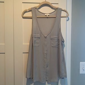 JOIE Gray Silk Tank Sz M